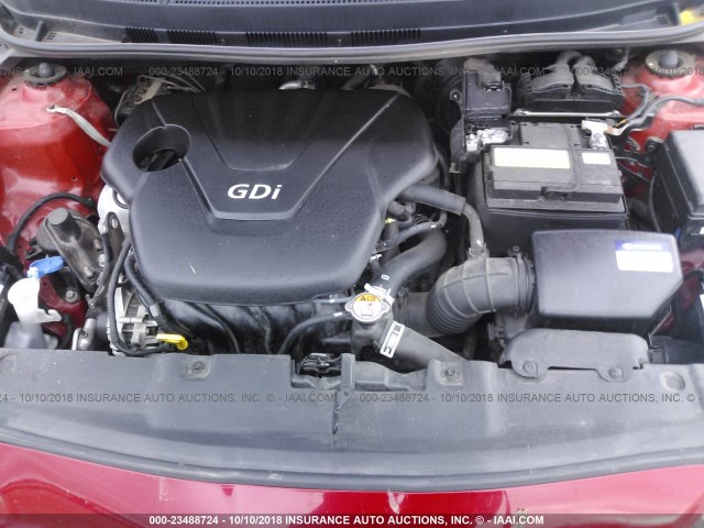 KMHCT5AE2GU255260 - 2016 HYUNDAI ACCENT RED photo 10