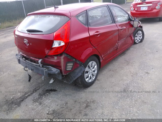 KMHCT5AE2GU255260 - 2016 HYUNDAI ACCENT RED photo 6