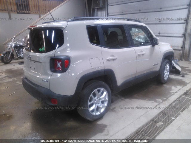 ZACCJBBT0FPB67077 - 2015 JEEP RENEGADE LATITUDE BEIGE photo 4