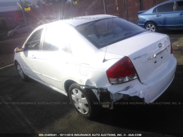 KNAFE122185565692 - 2008 KIA SPECTRA EX/LX/SX WHITE photo 3