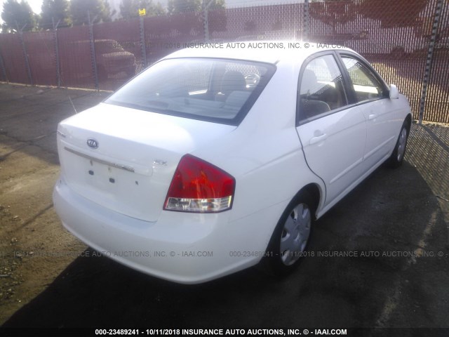 KNAFE122185565692 - 2008 KIA SPECTRA EX/LX/SX WHITE photo 4