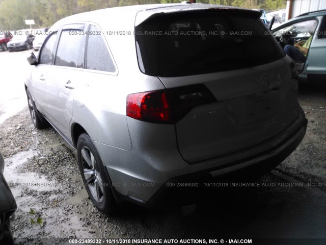 2HNYD2H64BH549091 - 2011 ACURA MDX TECHNOLOGY SILVER photo 3