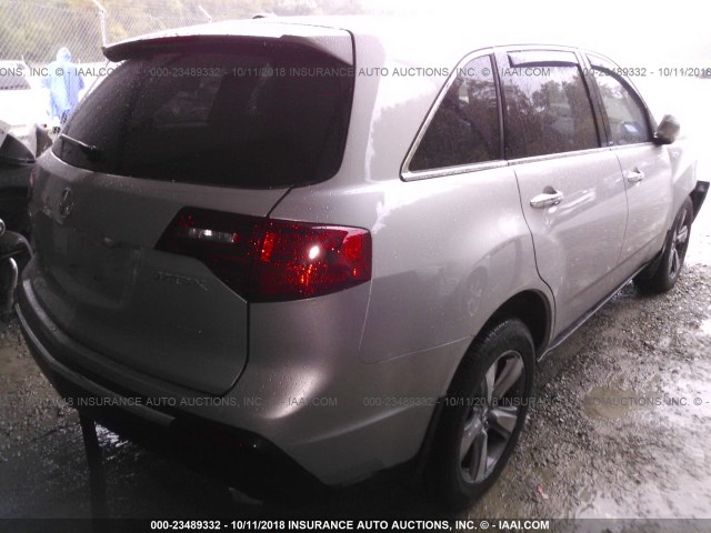 2HNYD2H64BH549091 - 2011 ACURA MDX TECHNOLOGY SILVER photo 4