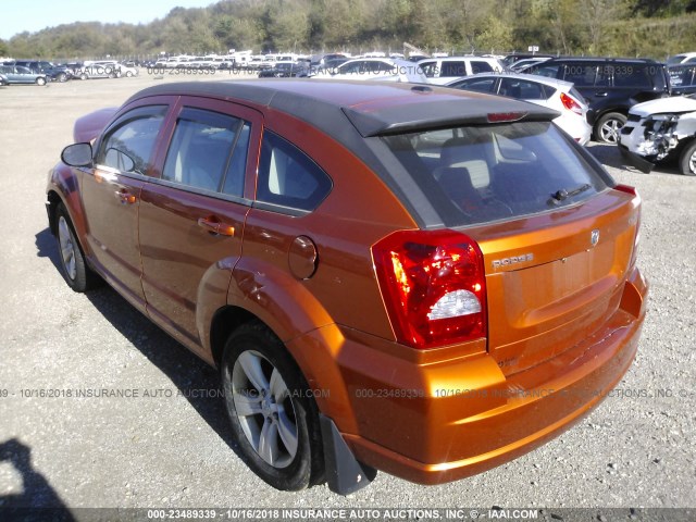 1B3CB3HA9BD115893 - 2011 DODGE CALIBER MAINSTREET ORANGE photo 3