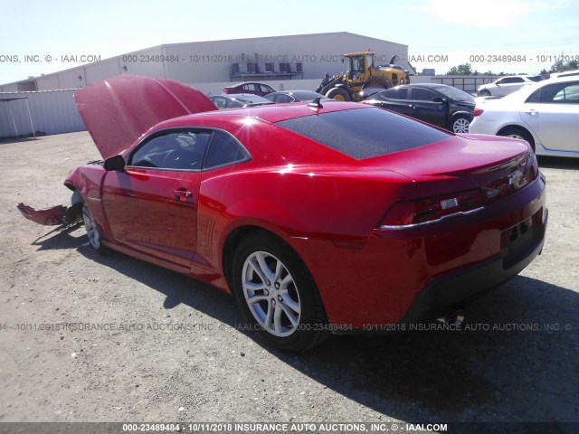 2G1FB1E37F9229117 - 2015 CHEVROLET CAMARO LS RED photo 3