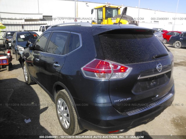 JN8AT2MT8GW023503 - 2016 NISSAN ROGUE S/SL/SV BLUE photo 3