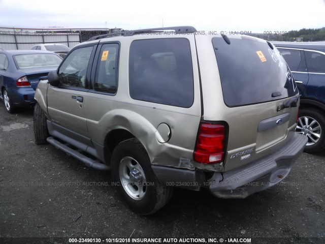 1FMYU70EX1UA38448 - 2001 FORD EXPLORER SPORT GOLD photo 3