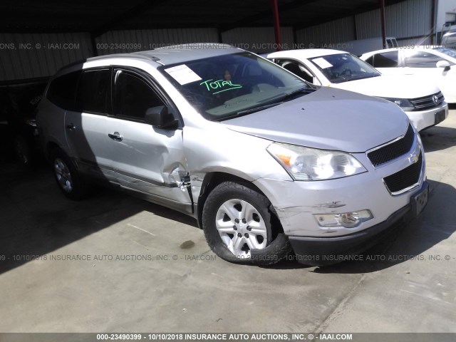 1GNKRFED5BJ349642 - 2011 CHEVROLET TRAVERSE LS SILVER photo 1