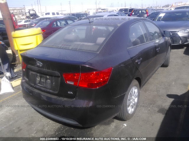 KNAFU4A29A5294151 - 2010 KIA FORTE EX BURGUNDY photo 4