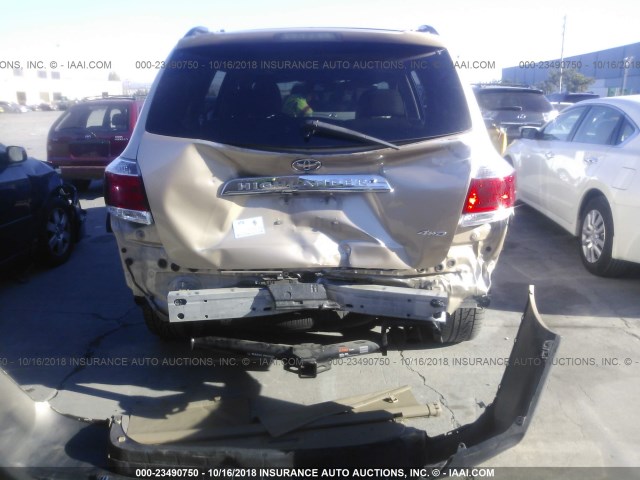 5TDDK3EH4BS088949 - 2011 TOYOTA HIGHLANDER LIMITED GOLD photo 6