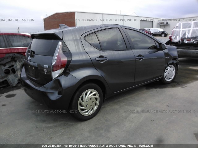 JTDKDTB34G1134536 - 2016 TOYOTA PRIUS C GRAY photo 4