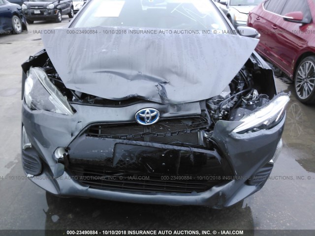 JTDKDTB34G1134536 - 2016 TOYOTA PRIUS C GRAY photo 6