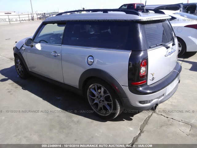 WMWMM33579TP73216 - 2009 MINI COOPER S CLUBMAN SILVER photo 3