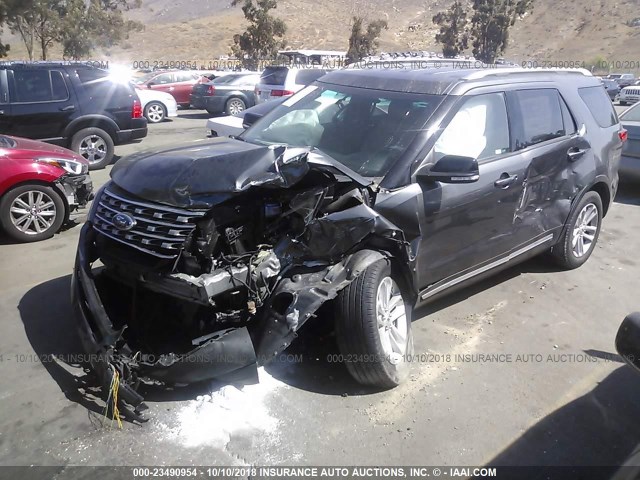 1FM5K7D81GGA70581 - 2016 FORD EXPLORER XLT GRAY photo 2