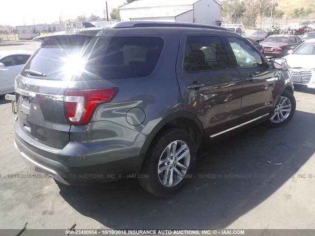 1FM5K7D81GGA70581 - 2016 FORD EXPLORER XLT GRAY photo 4