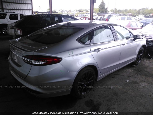 3FA6P0G7XJR260244 - 2018 FORD FUSION S SILVER photo 4