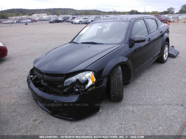 1C3CDZCB7CN156602 - 2012 DODGE AVENGER SXT BLACK photo 2