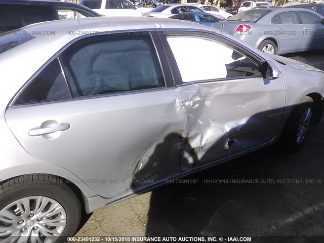 4T4BF1FK1CR171733 - 2012 TOYOTA CAMRY SE/LE/XLE ვერცხლისფერი ფოტო 6