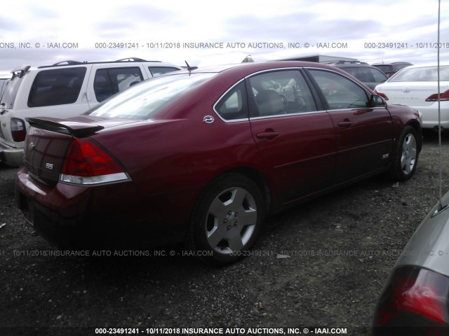 2G1WD58C789178914 - 2008 CHEVROLET IMPALA SUPER SPORT RED photo 4