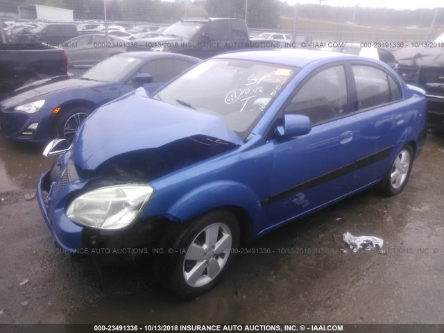 KNADE223596535953 - 2009 KIA RIO LX/SX BLUE photo 2