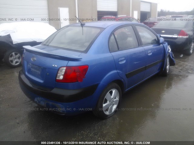 KNADE223596535953 - 2009 KIA RIO LX/SX BLUE photo 4