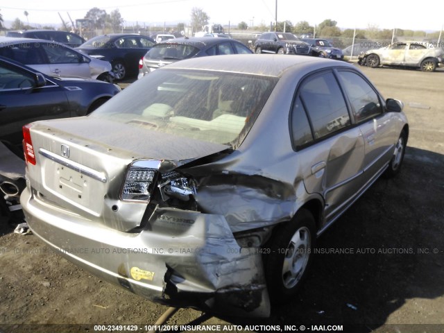 JHMES96643S017603 - 2003 HONDA CIVIC HYBRID GOLD photo 4