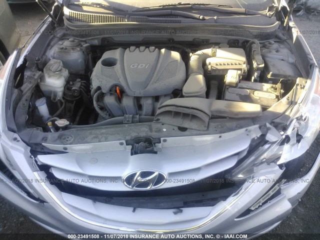 5NPEB4AC7CH484336 - 2012 HYUNDAI SONATA GLS SILVER photo 10