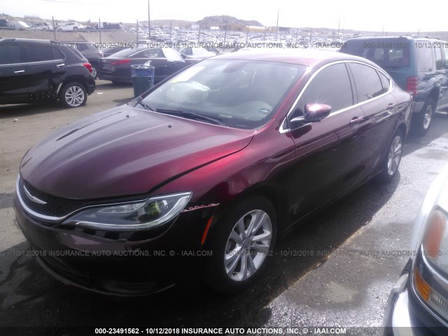 1C3CCCFB2GN186673 - 2016 CHRYSLER 200 LX RED photo 2