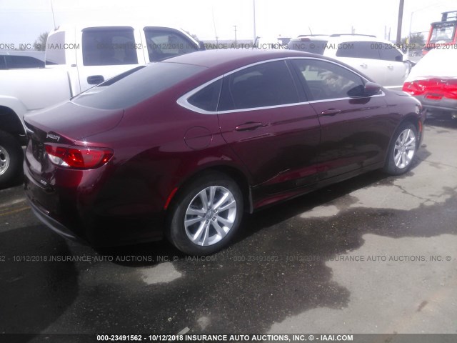 1C3CCCFB2GN186673 - 2016 CHRYSLER 200 LX RED photo 4