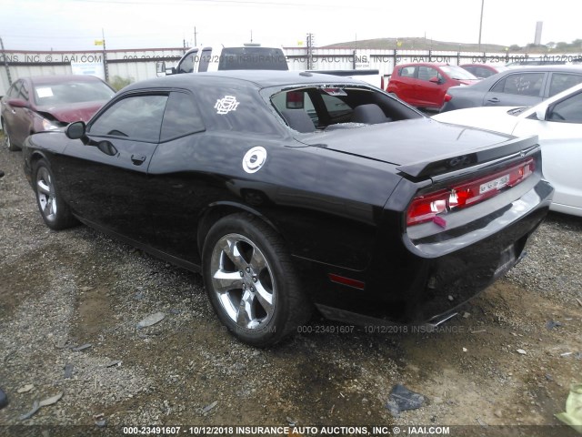 2C3CDYAG2EH101429 - 2014 DODGE CHALLENGER SXT BLACK photo 3