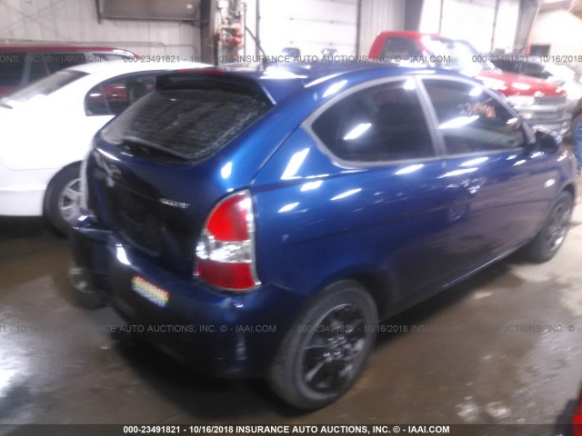 KMHCM3AC7BU190995 - 2011 HYUNDAI ACCENT GL BLUE photo 4