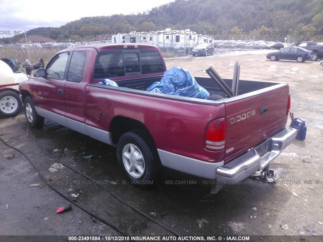 1B7GL22X2WS762674 - 1998 DODGE DAKOTA RED photo 3