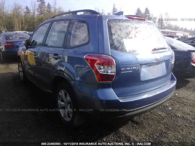 JF2SJABCXGH554212 - 2016 SUBARU FORESTER 2.5I BLUE photo 3