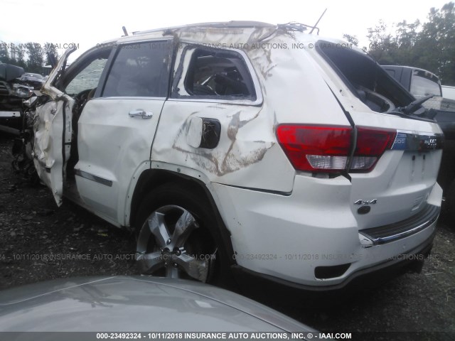 1J4RR6GT8BC683836 - 2011 JEEP GRAND CHEROKEE OVERLAND WHITE photo 3