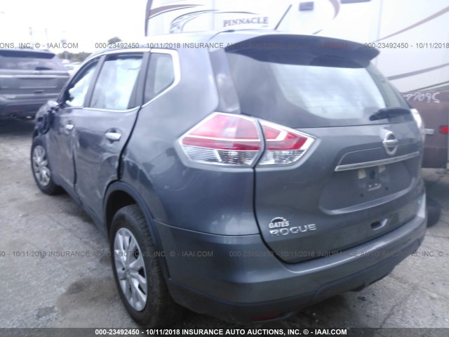 5N1AT2MT7EC806365 - 2014 NISSAN ROGUE S/SL/SV GRAY photo 3