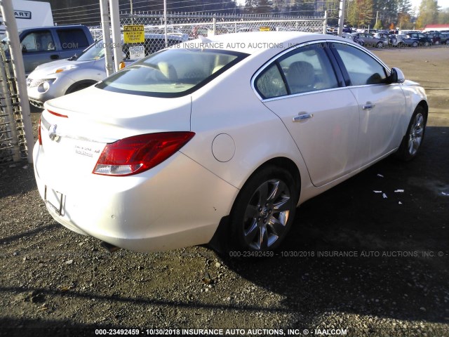 2G4GS5EV6D9220454 - 2013 BUICK REGAL PREMIUM WHITE photo 4