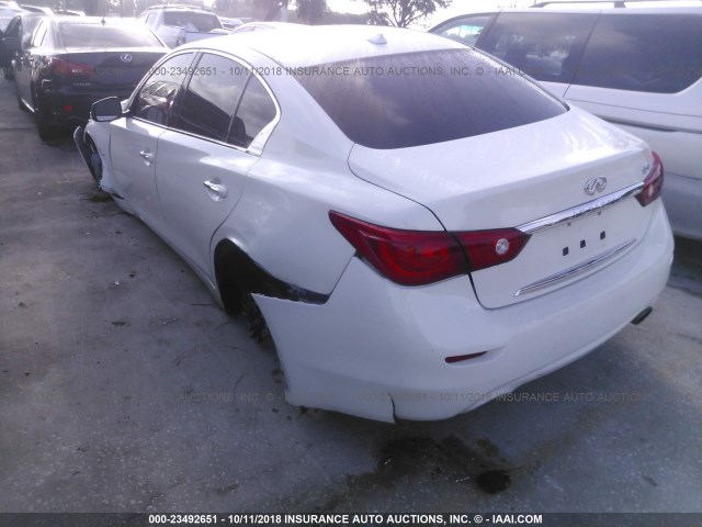 JN1BV7AP3EM686892 - 2014 INFINITI Q50 PREMIUM/SPORT WHITE photo 3