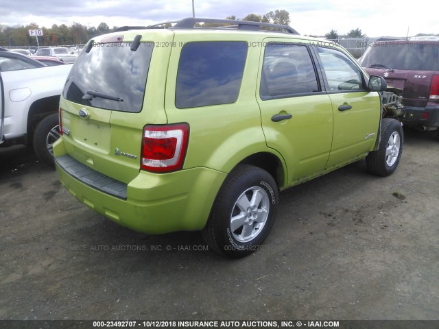 1FMCU5K39BKC65153 - 2011 FORD ESCAPE HYBRID GREEN photo 4