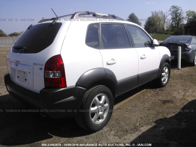 KM8JN12D25U217654 - 2005 HYUNDAI TUCSON WHITE photo 4