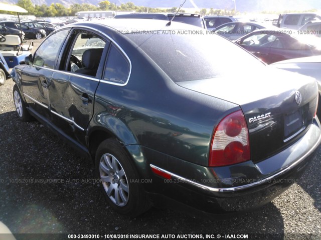 WVWPD63B11P126685 - 2001 VOLKSWAGEN PASSAT GLS GREEN photo 3