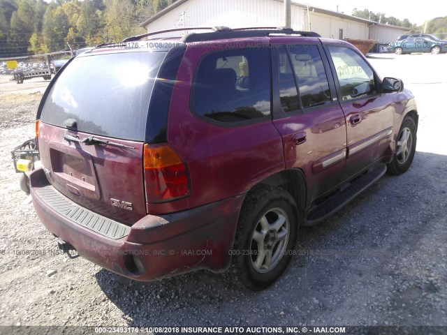 1GKDT13S922299625 - 2002 GMC ENVOY MAROON photo 4