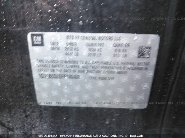 1G11B5SL5FF109488 - 2015 CHEVROLET MALIBU LS 黑色 照片 9