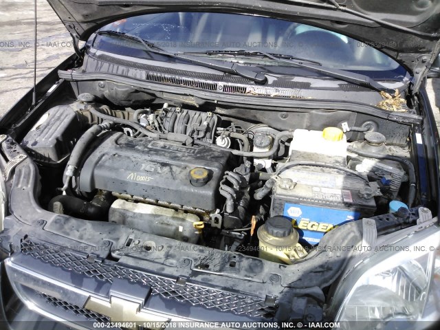 KL1TD56608B092261 - 2008 CHEVROLET AVEO LS BLACK photo 10