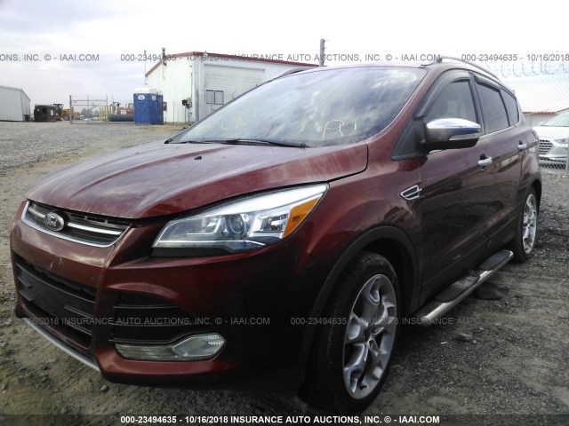 1FMCU0J90FUC73614 - 2015 FORD ESCAPE TITANIUM RED photo 2