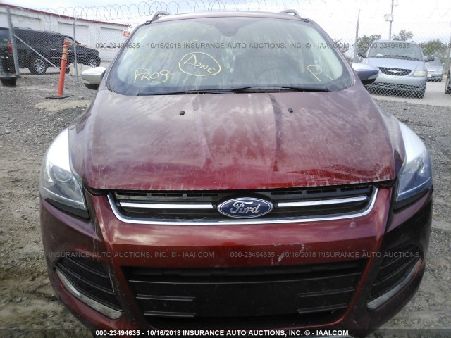 1FMCU0J90FUC73614 - 2015 FORD ESCAPE TITANIUM RED photo 6