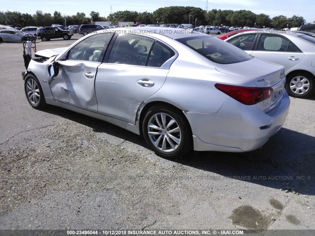 JN1AV7AR9EM701120 - 2014 INFINITI Q50 HYBRID PREMIUM/SPORT SILVER photo 3