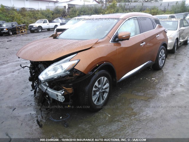 5N1AZ2MH6FN281699 - 2015 NISSAN MURANO S/SL/SV/PLATINUM ORANGE photo 2