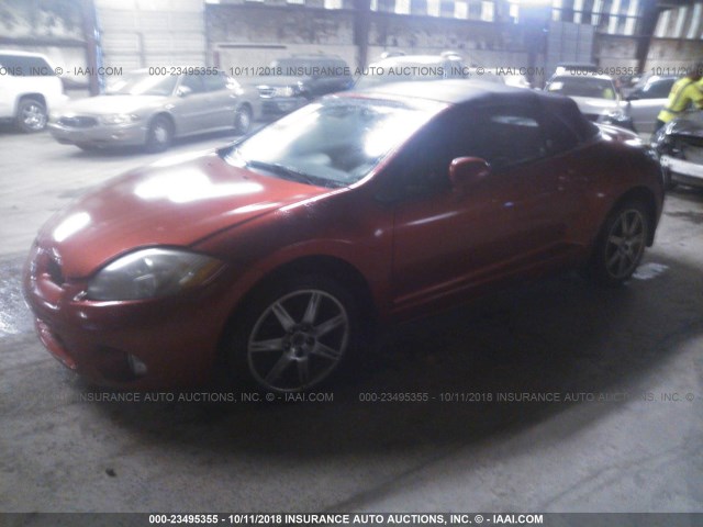 4A3AL35T48E031845 - 2008 MITSUBISHI ECLIPSE SPYDER GT RED photo 2