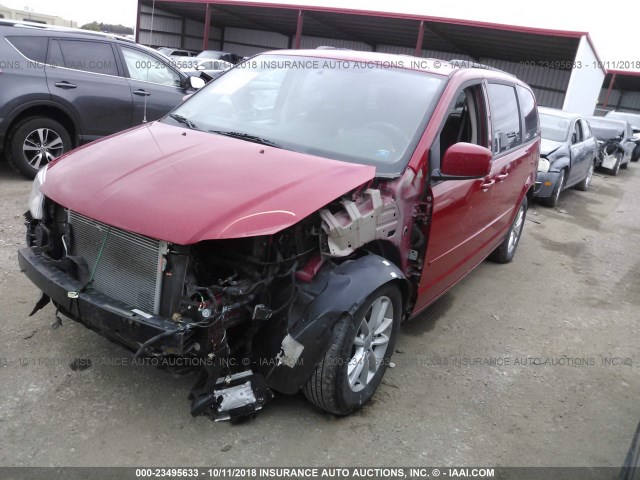 2C4RDGCG6FR566790 - 2015 DODGE GRAND CARAVAN SXT RED photo 2