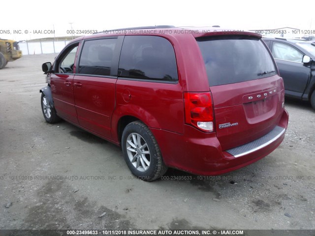 2C4RDGCG6FR566790 - 2015 DODGE GRAND CARAVAN SXT RED photo 3